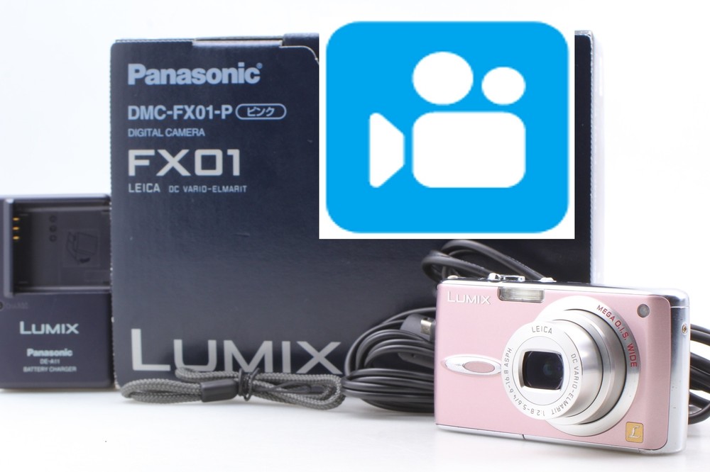 🎦VIDEO👀[Almost MINT] Panasonic LUMIX DMC-FX01 Digital Camera Pink From JAPAN