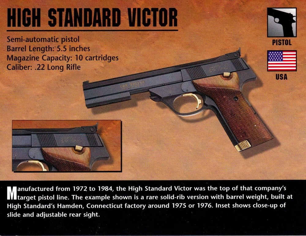 High Standard Victor Pistol Classic Firearms Photo Card u