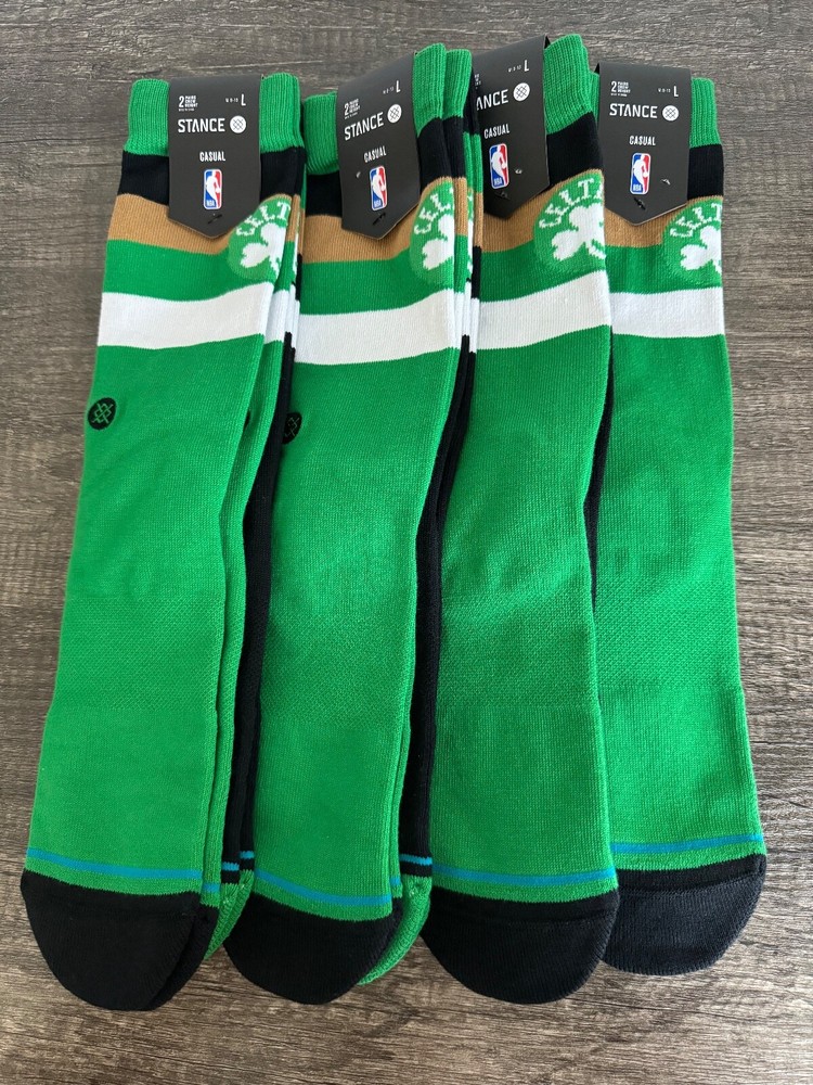 Stance x NBA Boston Celtics ST Crew 2-Pack Socks Green/Black Men's L (NWT)