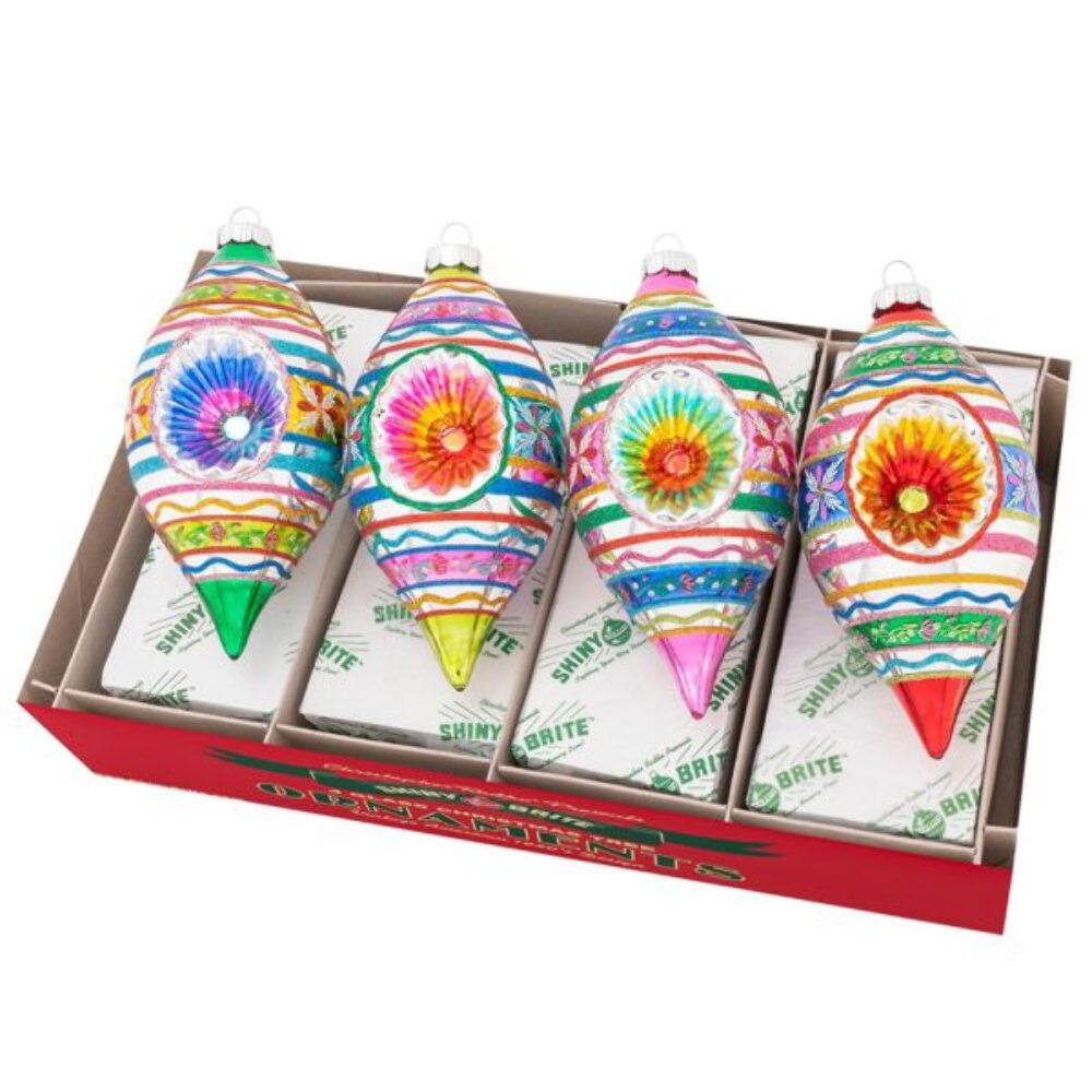 Festive 7-Inch Christmas Confetti Tulip Reflectors 4-Pack