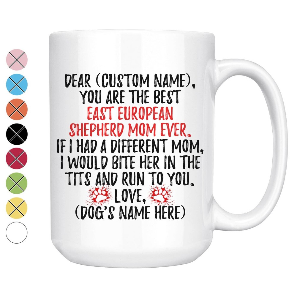 Custom East European Shepherd Dog Mom Mug for Belarusian Pet Owners  