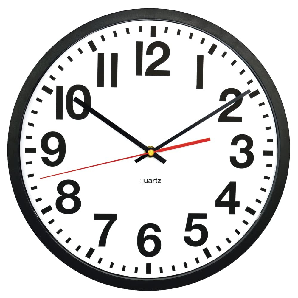 Modern 13in Silent Battery-Operated Black & White Wall Clock