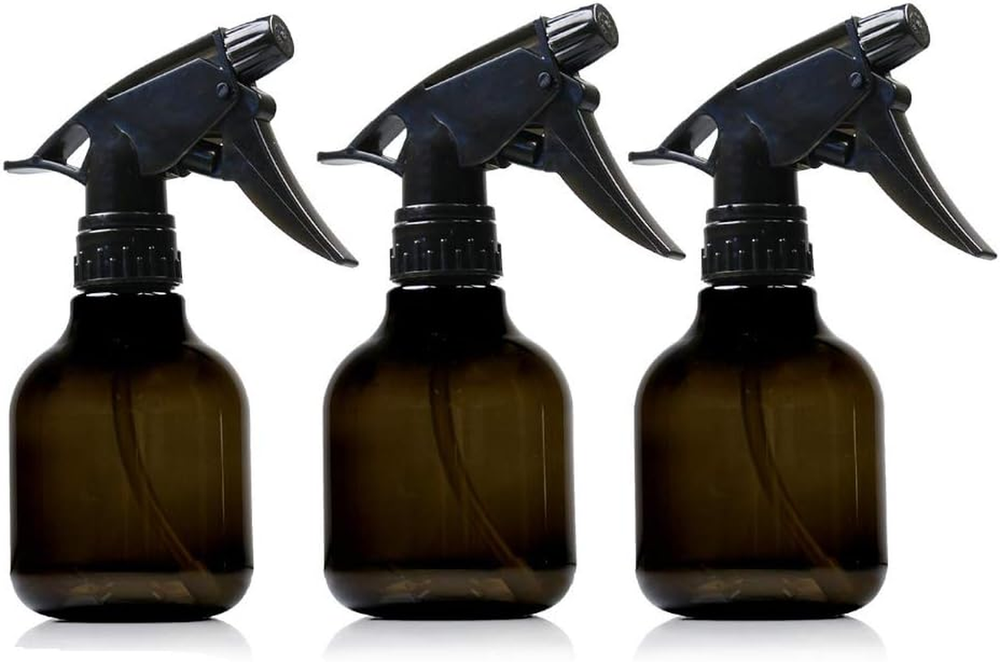 8oz Black Plastic Spray Bottles - Pack of 3, Leakproof & BPA-Free