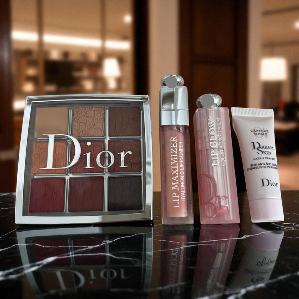 Dior Backstage Eye Palette 003 Amber Addict Lip Glow 001 Pink Lip Balm