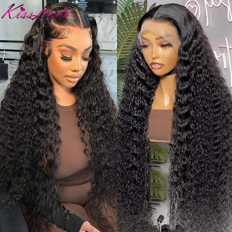Deep Wave 13x6 HD Transparent Lace Front Human Hair Wig Glueless HD Closure