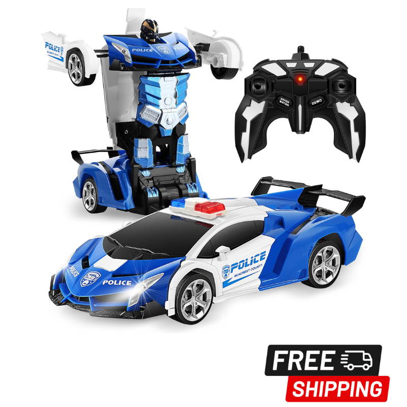 Deformation Police Transform Remote Control Car - High-Speed & Rechargeable