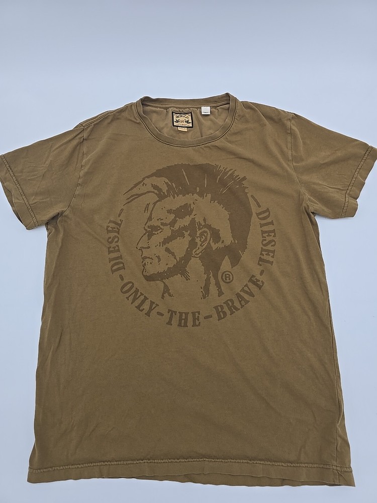 DIESEL Vintage Y2K Men Cotton Logo T-Shirt Size XL Made in India..#16451