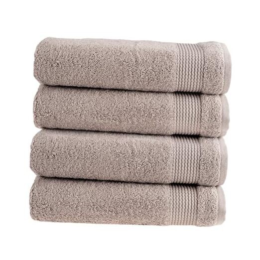 Premium 4-Pack Taupe Turkish Cotton Bath Towels - Ultra Soft & Quick-Dry