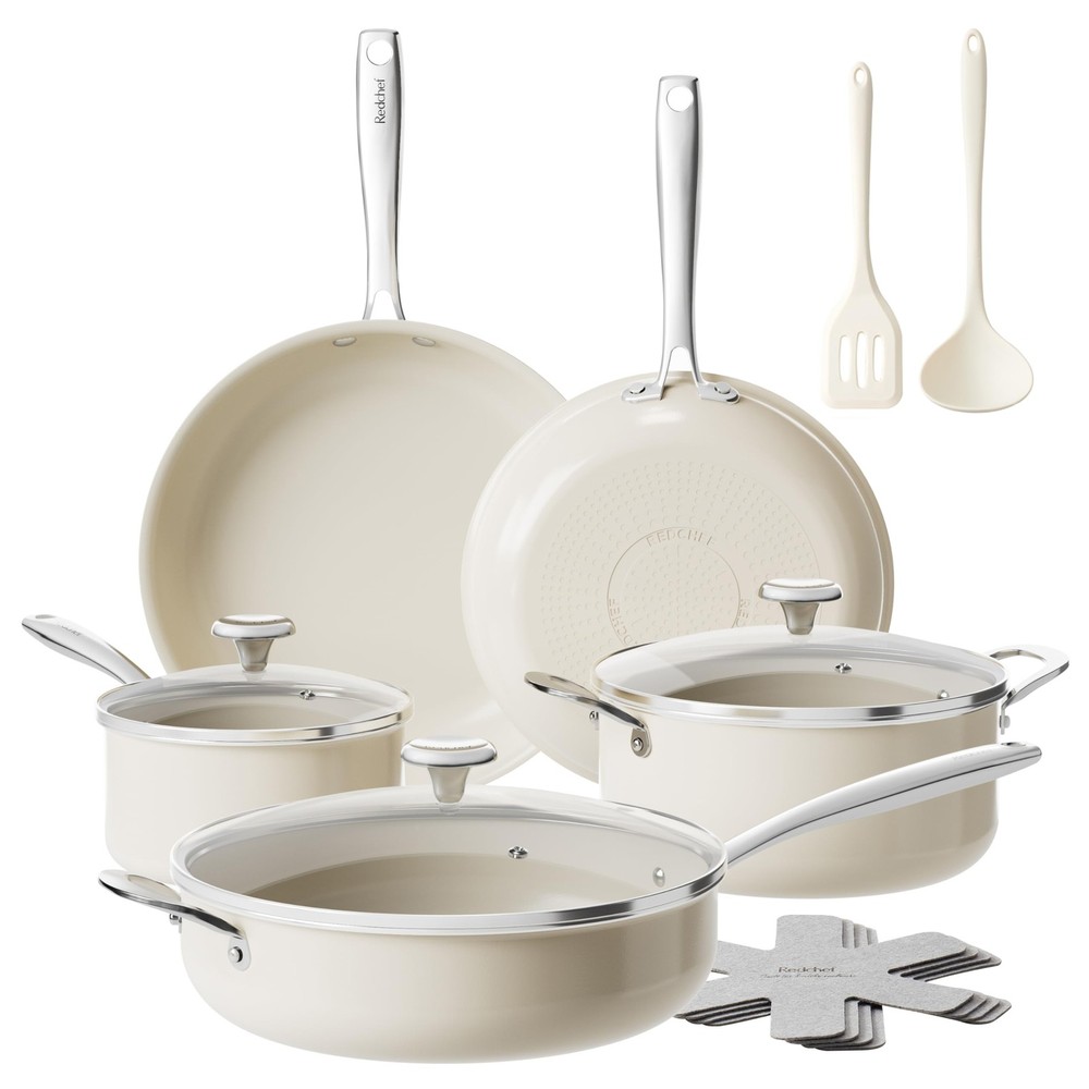 14-Piece Ceramic Nonstick Cookware Set for Induction Stoves