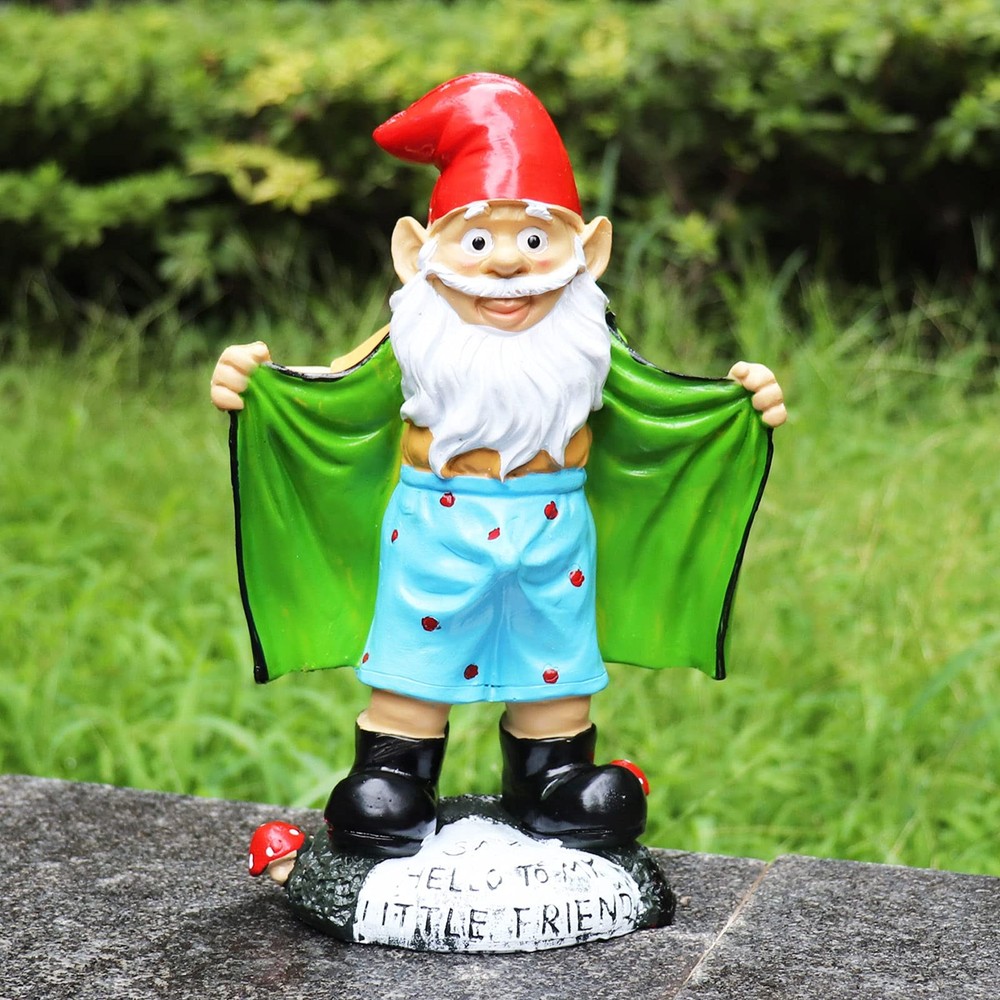 8.3 Inch Large Garden Gnome Statue Durable Polyresin Outdoor Decor