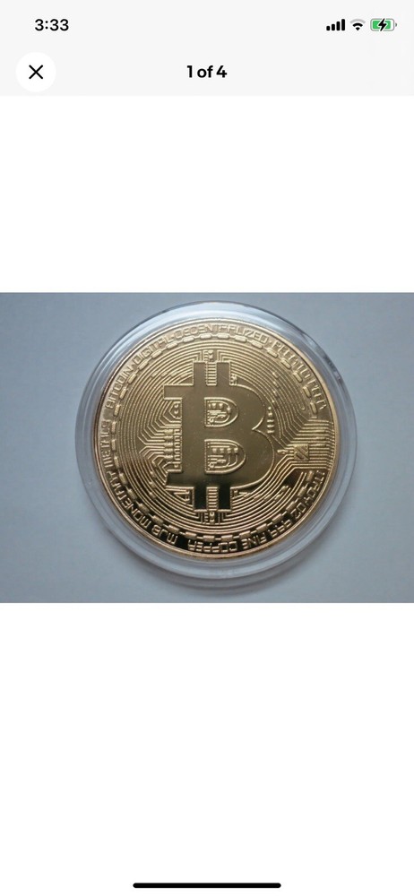 Bitcoin Gold Plated Physical Bitcoin BTC Cryptocurrency Collectible Coin in Case-image
