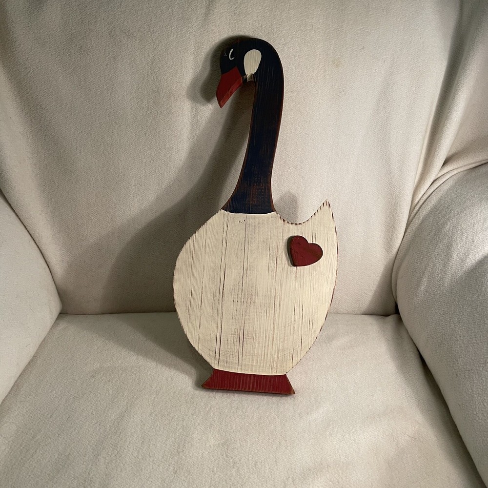 Vtg Folk Art Wooden Goose Wall Hanging Country Decor