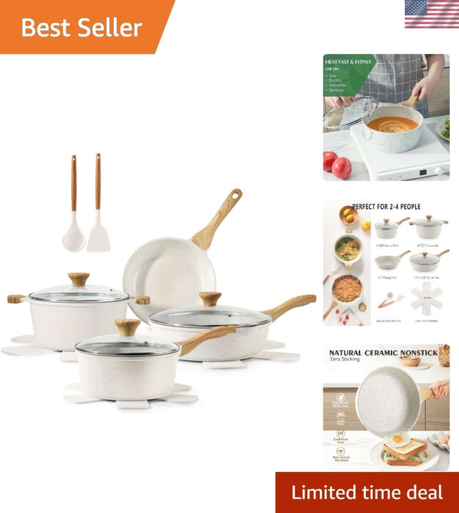 13-Piece Nonstick Ceramic Cookware Set for Healthy Cooking – Easy to Clean