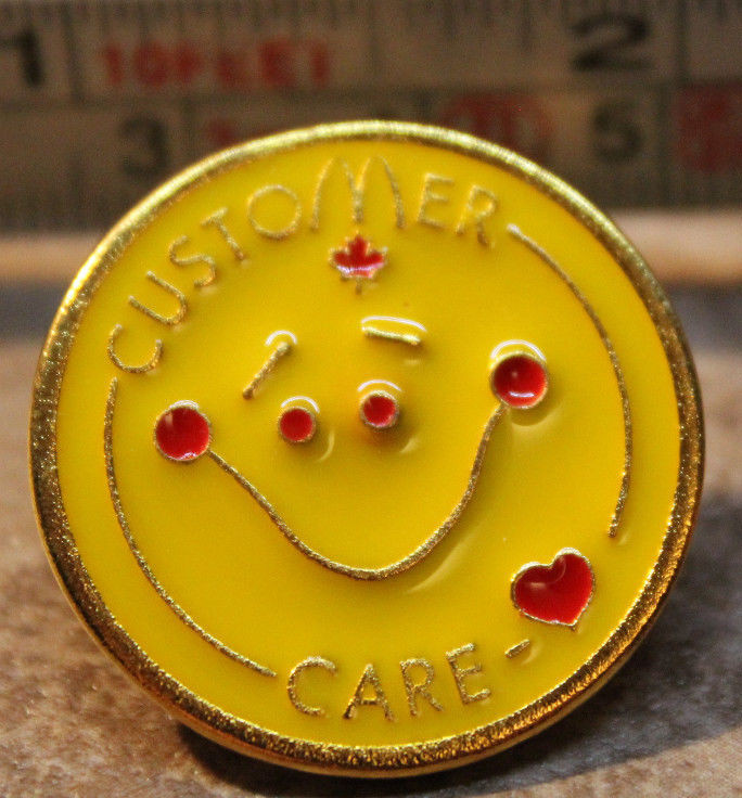 McDonalds Customer Care Smiley Employee Collectible Pinback Pin Button-image