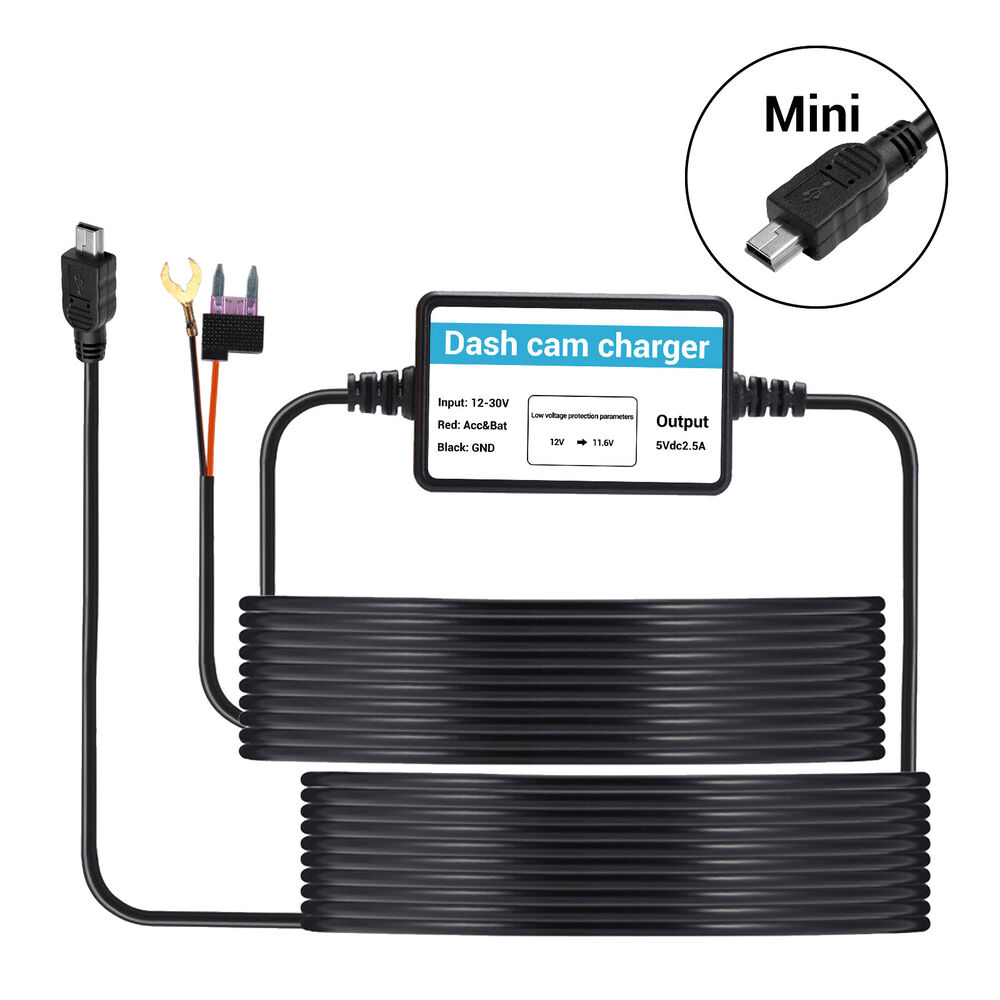 XGODY Mini USB HardWire Kit Power Cable 12-30V 5V/2.5A  Fuse Box Dash cam