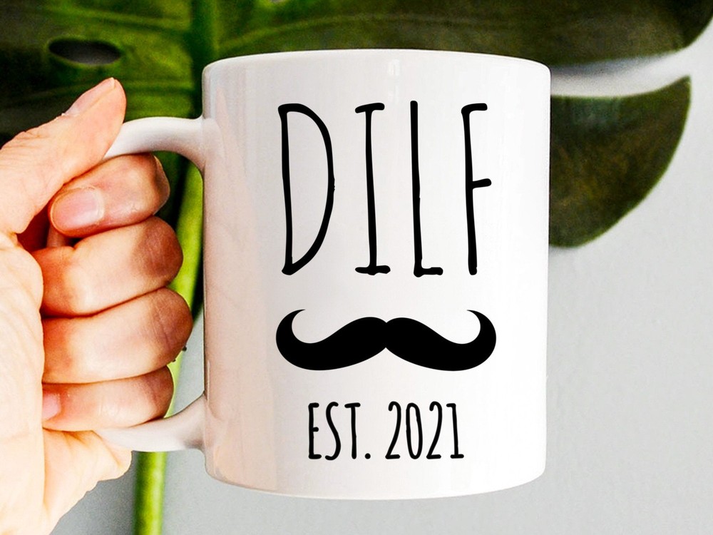 New Dad Gift Est 2021 Dilf Mug New Dad First Fathers Day Mug Expecting Father