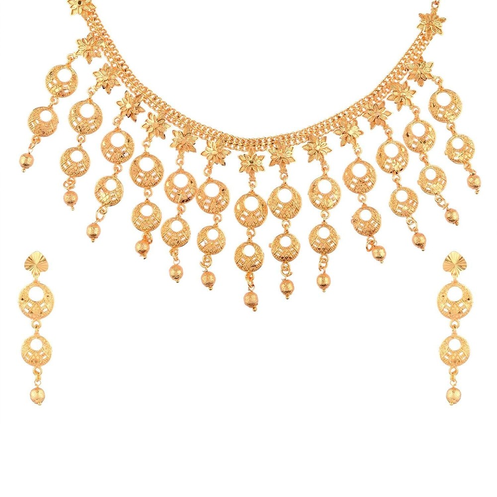 Efulgenz Gold Tone Indian Jewelry Sets for Women Dubai Style Necklace Set Ind...
