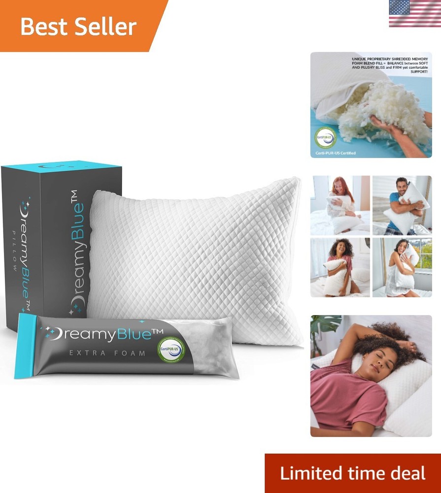 Adjustable Loft Shredded Memory Foam Pillow for Premium Sleep Support