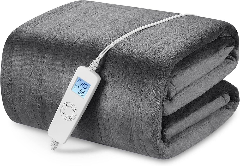 Grey Electric Heated Blanket 84