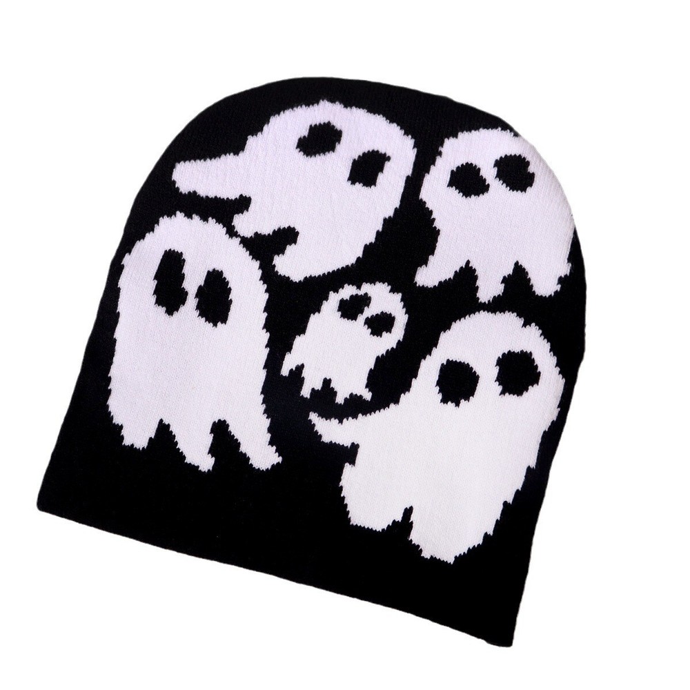 Ghost Skull Knit Beanie Hip Hop Winter Ski Cap Unisex