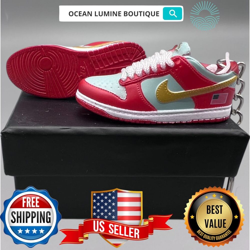 SB DUNK 3D Mini Sneaker Keychain, Jordan Sneaker Collectible, Box Options