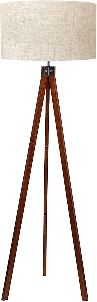 Wood Tripod Floor Lamp, Mid Century Standing Lamp, Modern Design Studying Light
