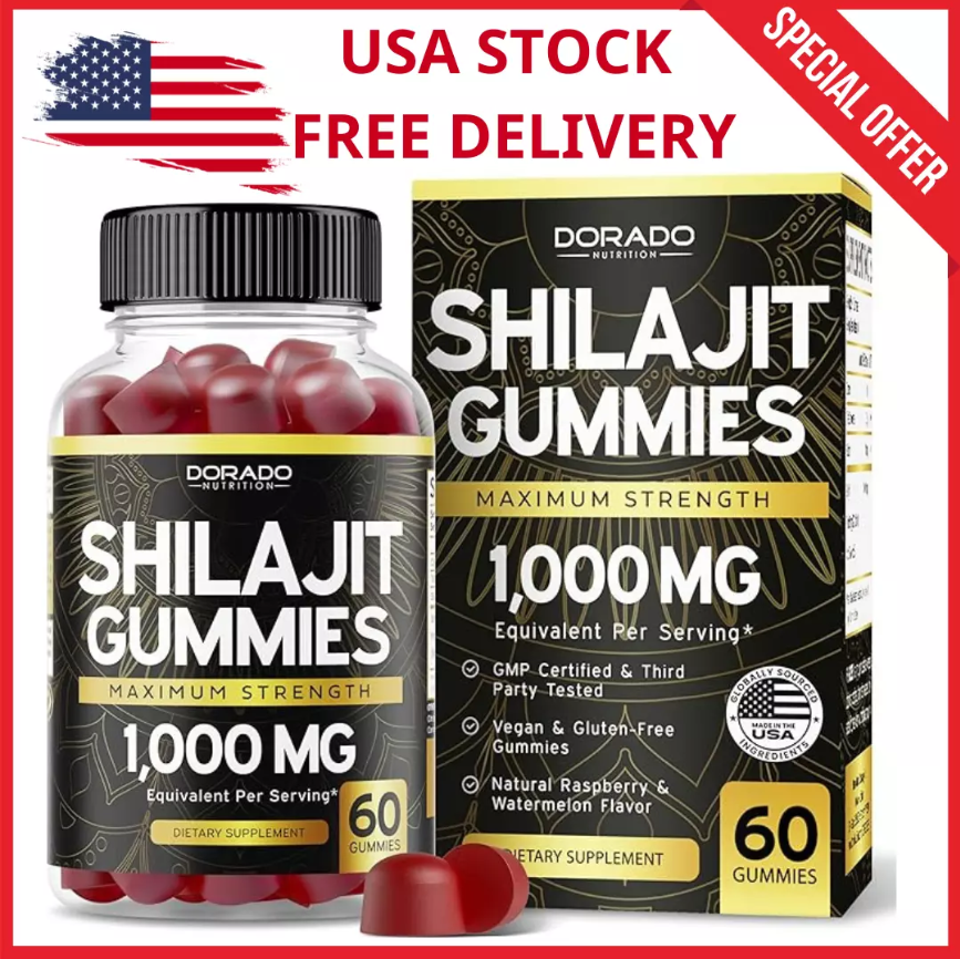 Shilajit Gummies Pure 100% Himalayan Organic Shilajit Resin Natural Supplement