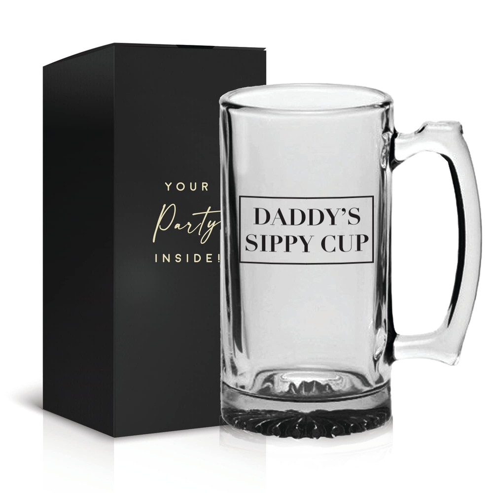 Funny Daddy's Sippy Cup Beer Mug - 16oz New Dad Gift Idea for Men