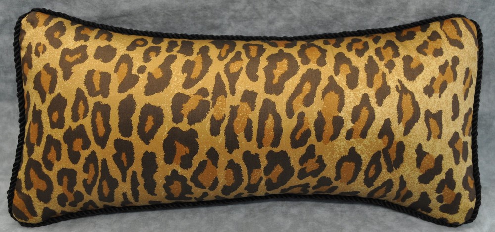 NEW Corded Accent Pillow made w Ralph Lauren Venetian Court Leopard Fabric 15x7