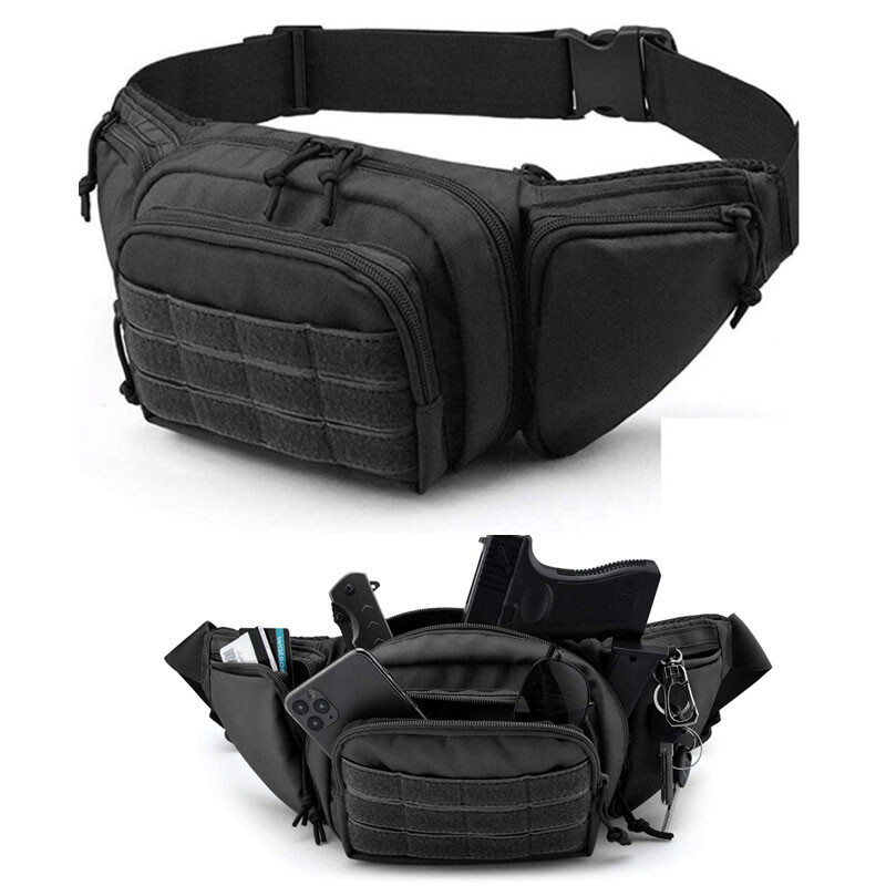 Tactical Pistol Fanny Pack and Magazine Pouch Holder Bag Chest Waist Holster Gun