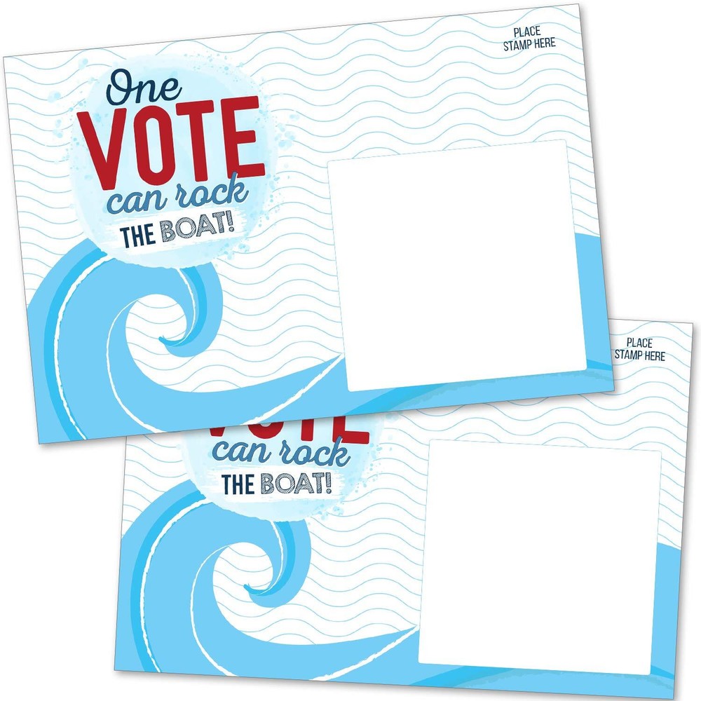 100 Bulk Voter Postcards 4x6” - Vote Can Rock the Boat - Red, White and Blue ...
