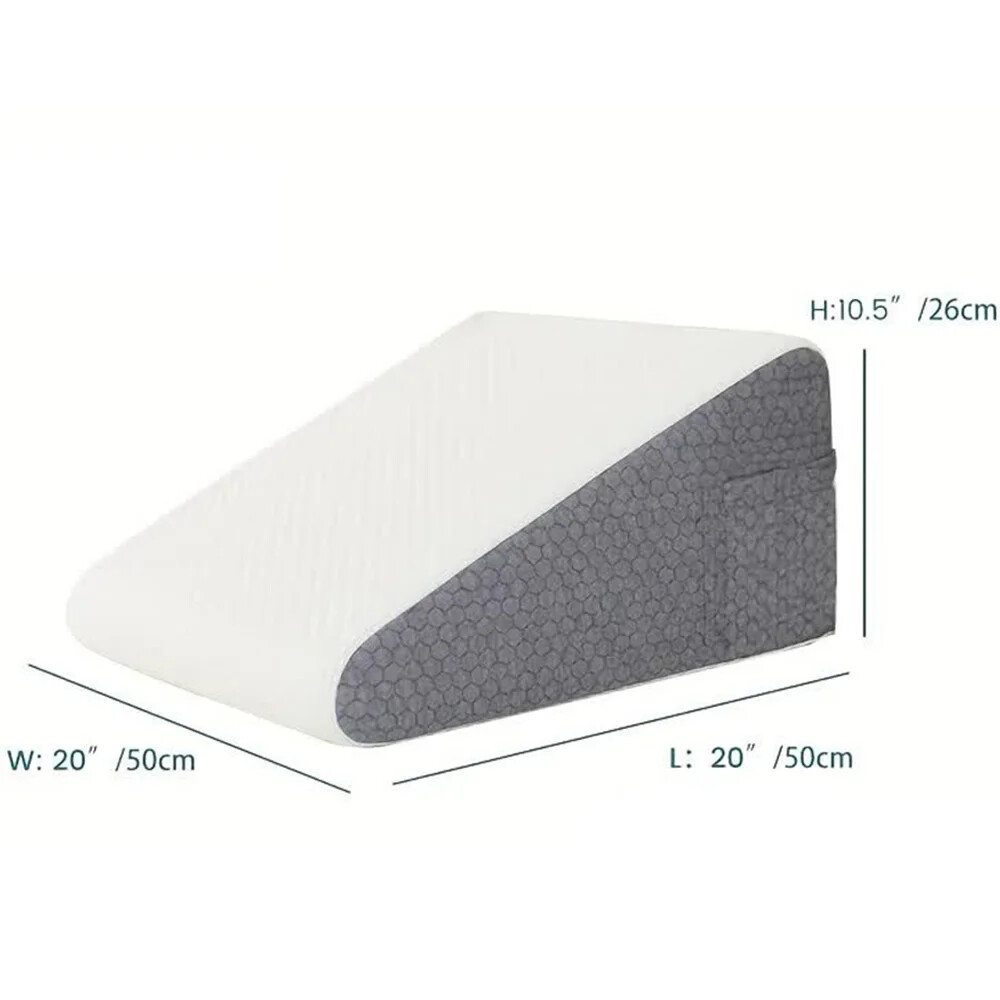 Wedge Pillow for Acid Reflux Relief Post-Surgery & Comfortable Elevated Sleep Support