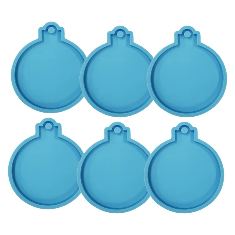 Resin Silicone Circle Keychain & Christmas Ornament Molds for DIY Jewelry Crafting