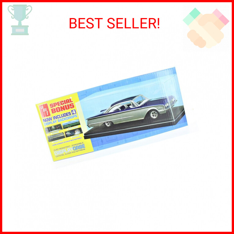 1:25 Scale AMT Clear Polystyrene Car Model Display Case with 4 Backdrops AMT600/12