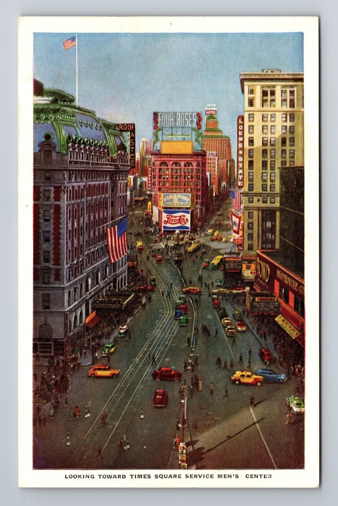 New York City NY, Times Square, Souvenir, Vintage Postcard