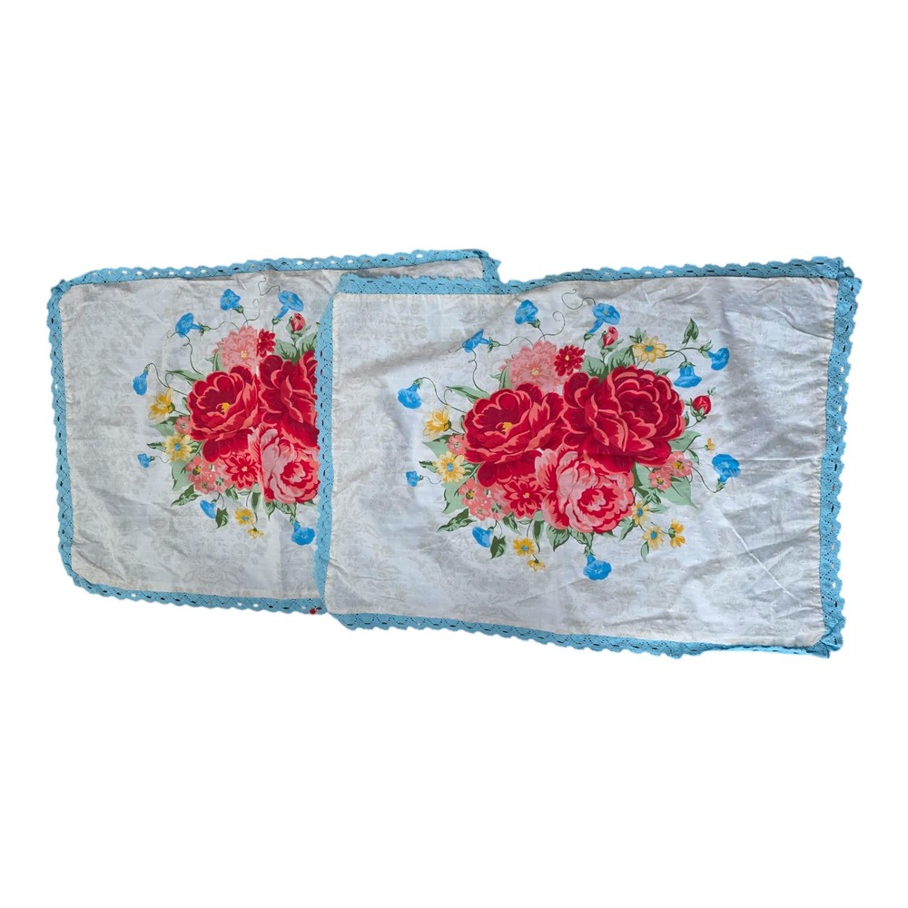 Pioneer Woman Sweet Rose Standard Pillow Shams Set of 2 Beautiful Design