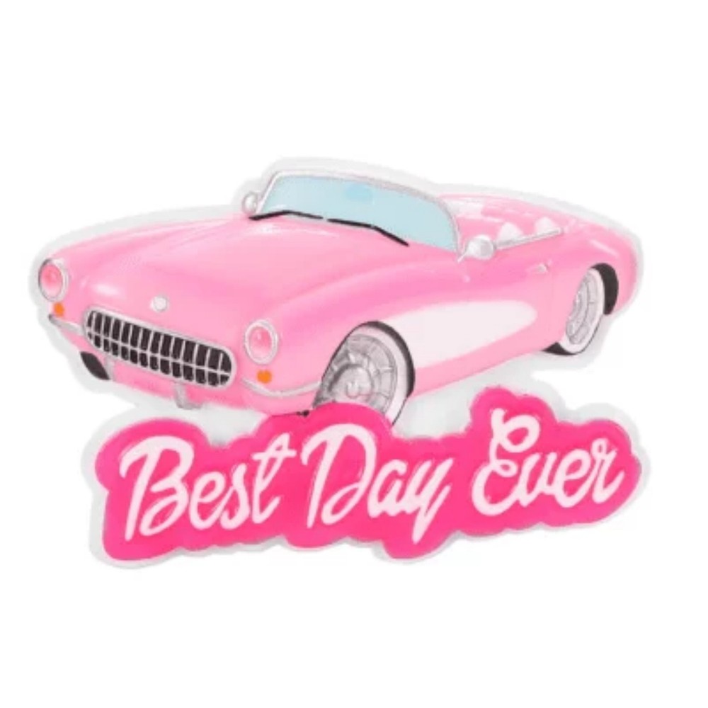 Best Day Ever Personalized Christmas Ornament - Pink Convertible Friends Gift-image