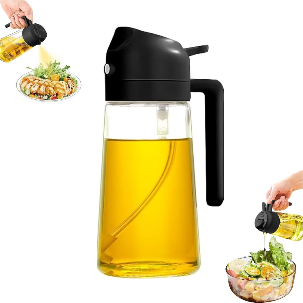 2-in-1 Glass Olive Oil Dispenser and Sprayer for Kitchen