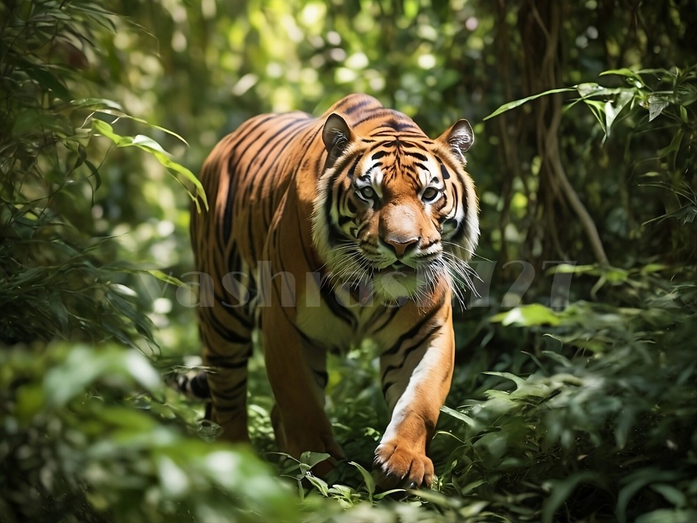 Wild Tiger Digital Art Desktop Wallpaper Background-image