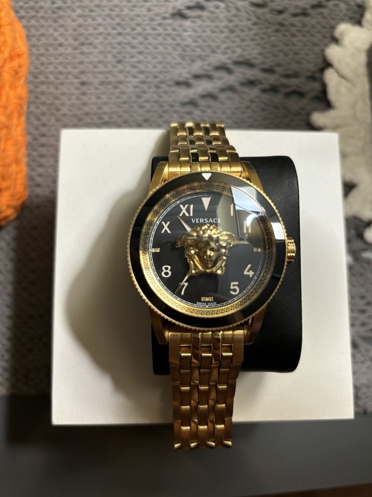 V-Palazzo 43MM IP goldtone Stainless Steel &  Diamond Bracelet Watch