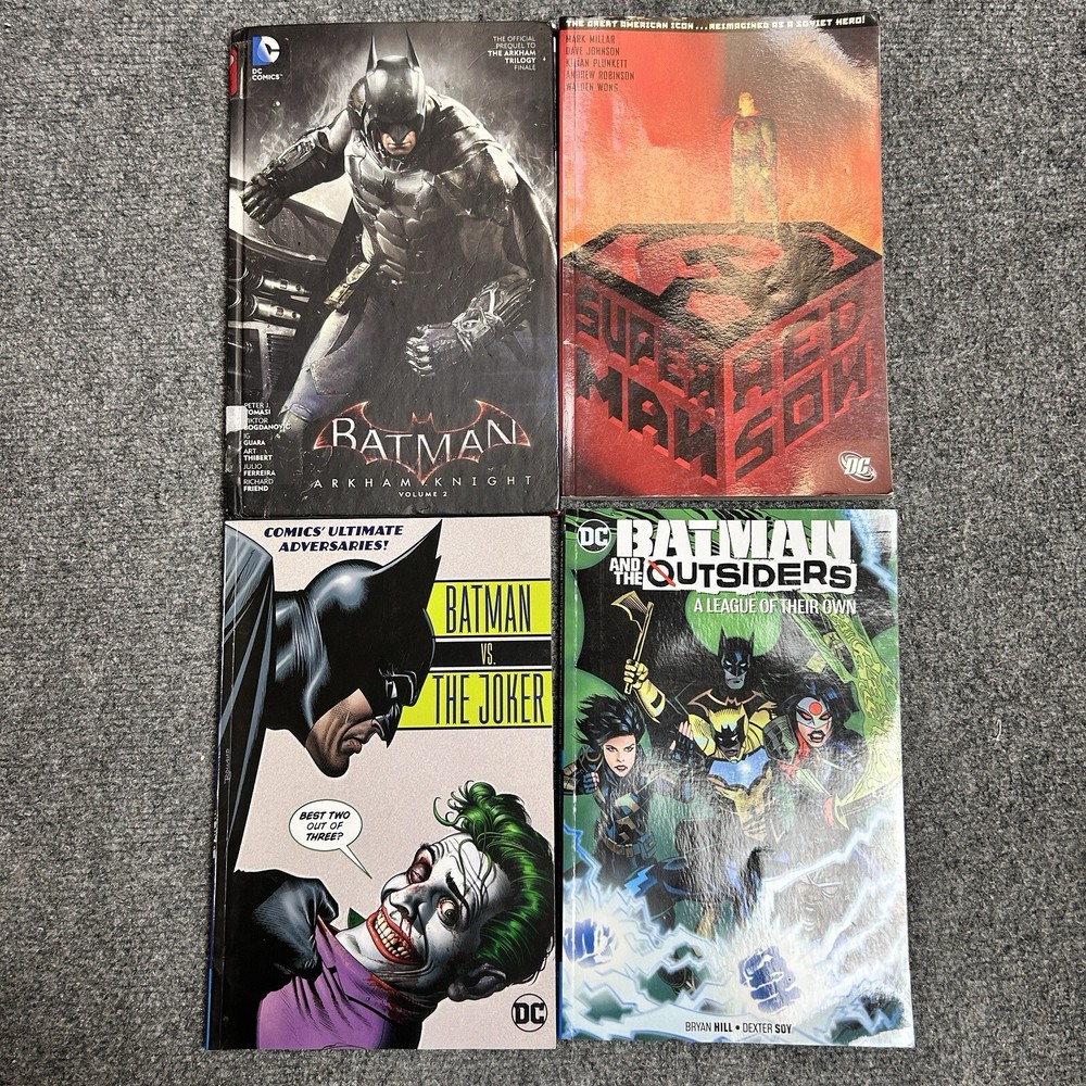 DC Comics Graphic Novel Lot of 4 Superman Red Son Batman Joker Justice League