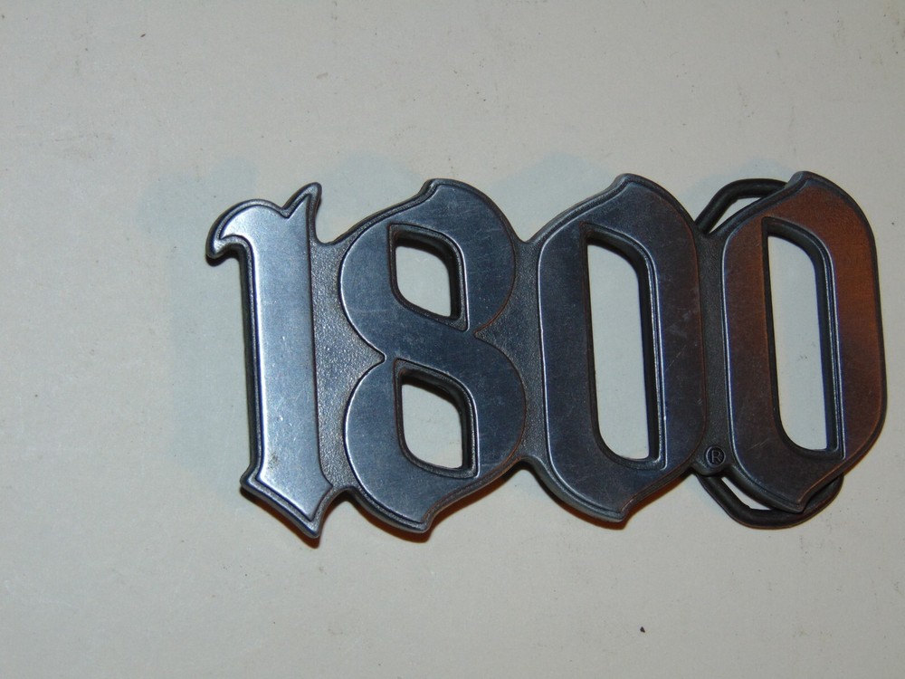 1990s Vintage 1800 Tequila block letter cut out Cast Metal Belt Buckle