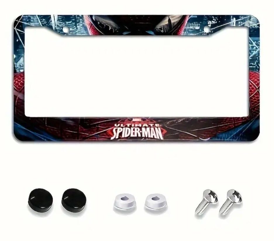 1x SpiderMan  Aluminum Alloy License Plate Frame New