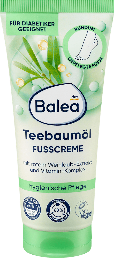 Balea Tea Tree Oil Foot Cream 100ml Hydrating & Refreshing