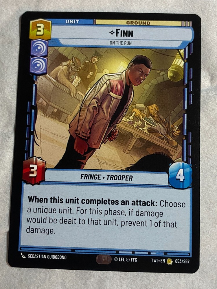 STAR WARS UNLIMITED TCG TWI FINN Rare Card NM