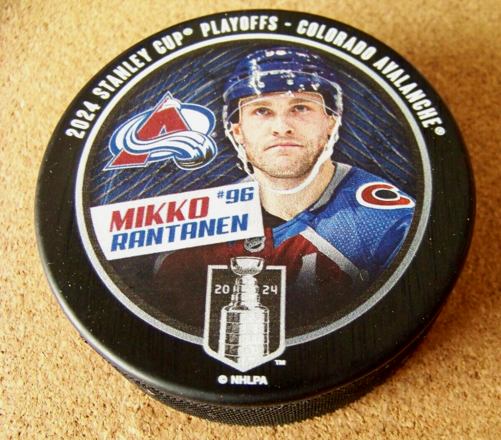 Mikko Rantanen #96 Colorado Avalanche puck Playoffs NHL InGlasCo Arena Exclusive
