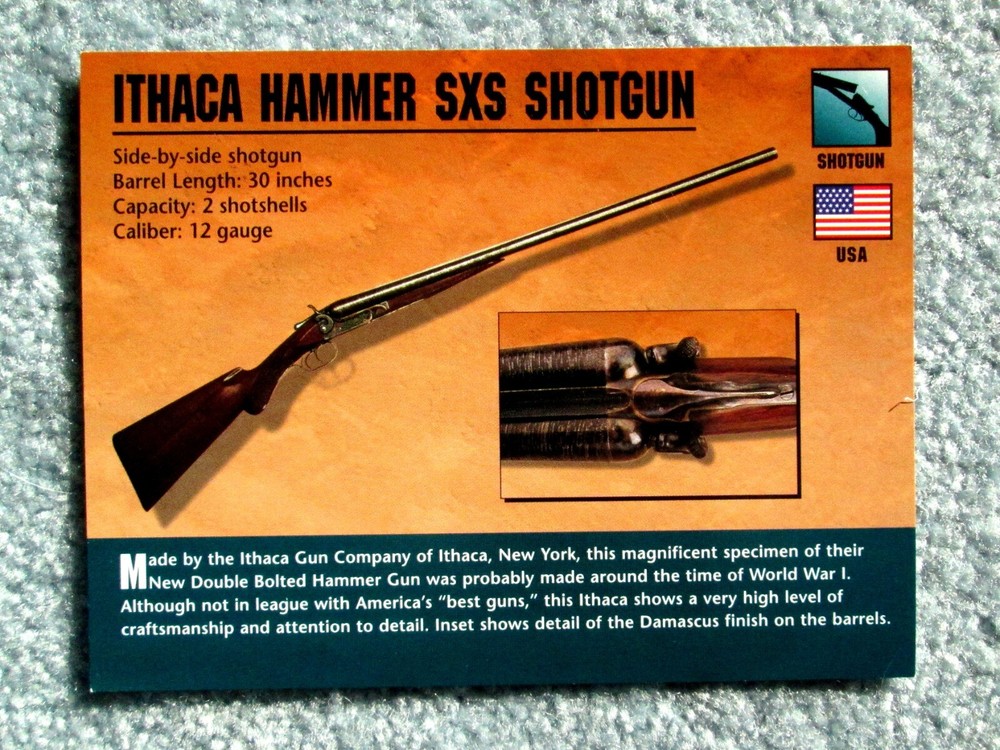 Ithaca Hammer SXS Shotgun Classic Firearms Photo Card u