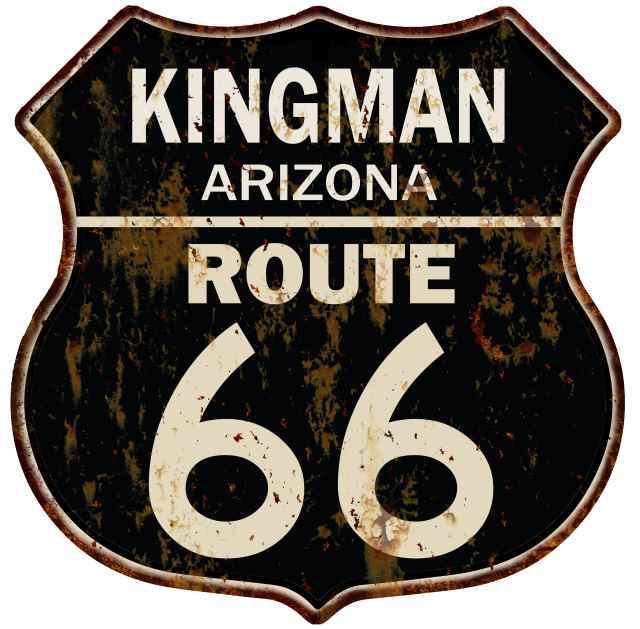 KINGMAN, ARIZONA Route 66 Shield Metal Sign Man Cave Garage 211110014026