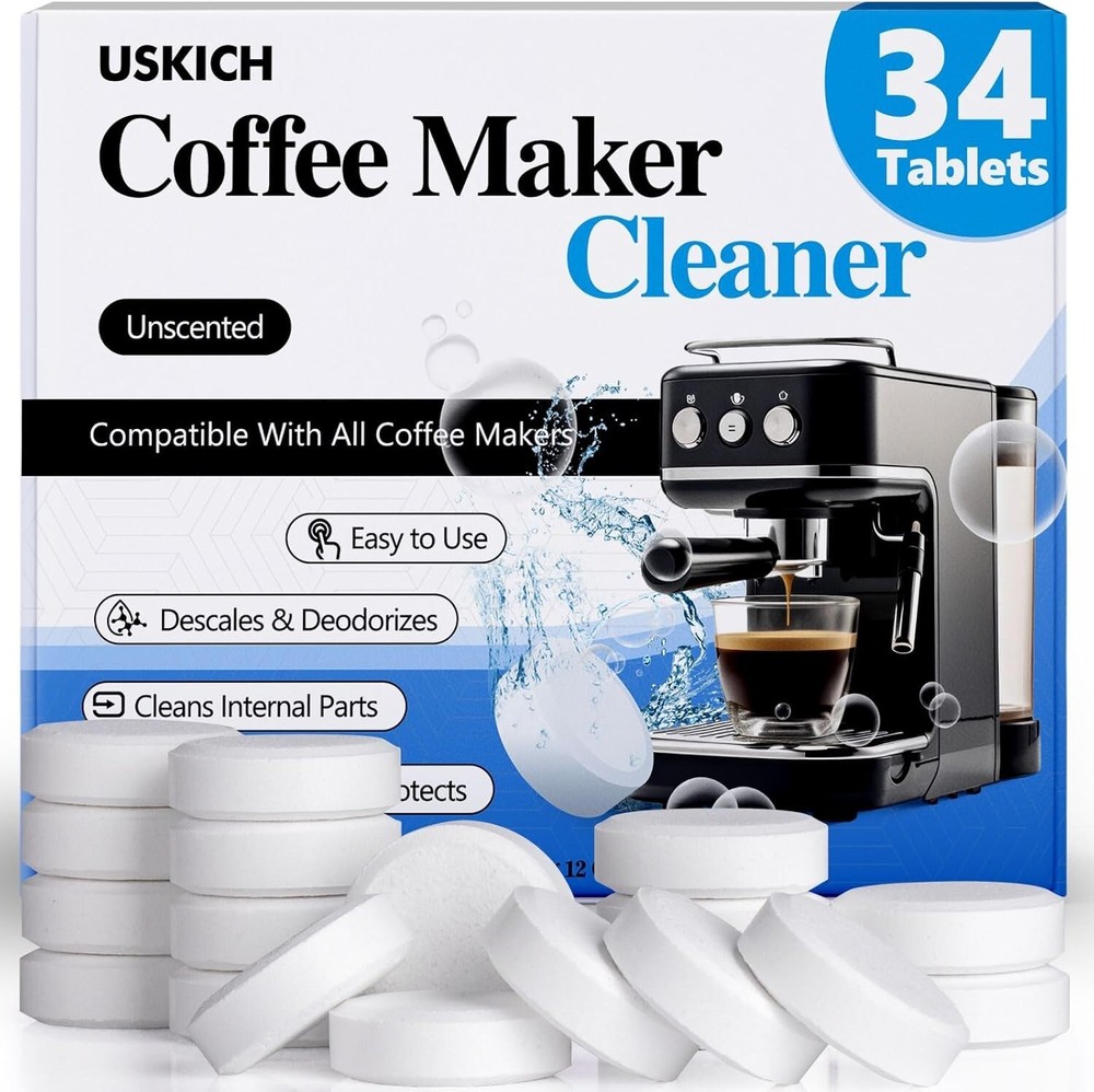 Coffee Machine Cleaner Descaler Tablets 34 Pack Coffee Maker Cleaner for Keur..