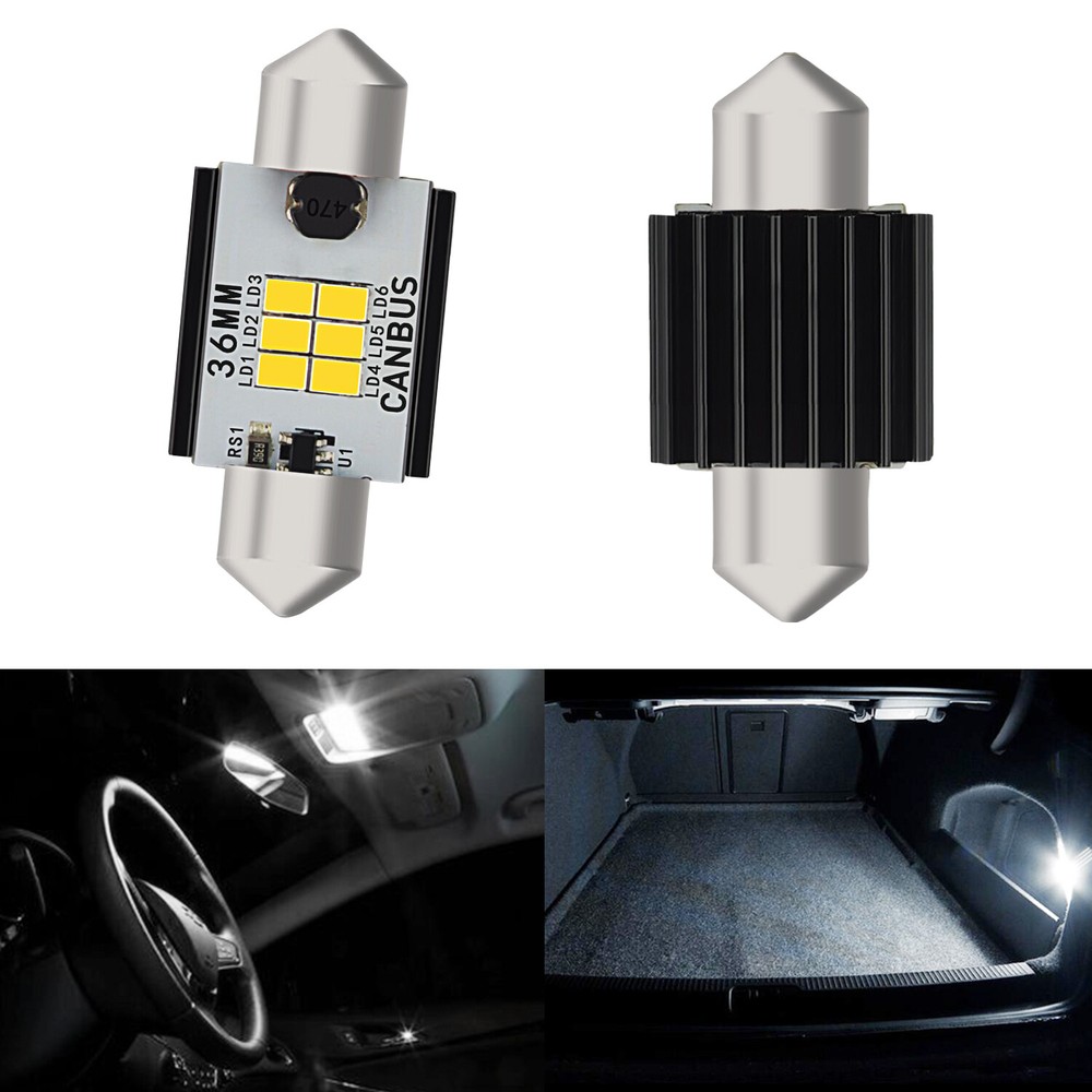 AUXITO 6418 C5W 36MM Festoon LED Plate License Tag Bulb Light Bright White K